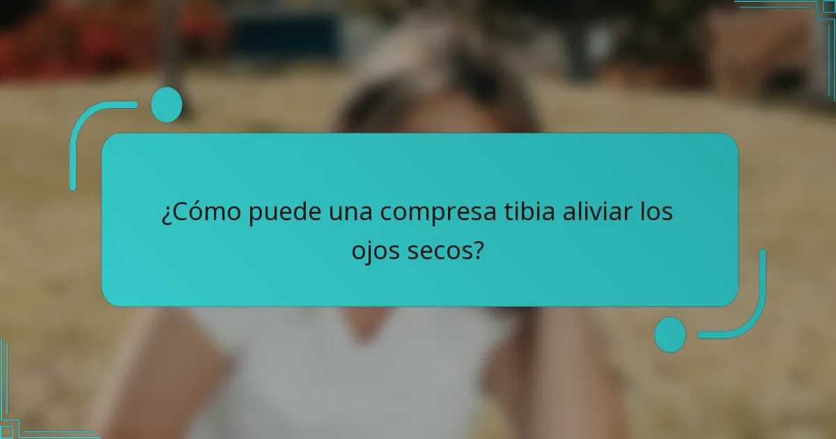 ¿Cómo puede una compresa tibia aliviar los ojos secos?